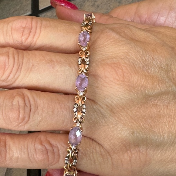 LeVian Diamond and Cotton Candy Amethyst Bracelet - Picture 1 of 7